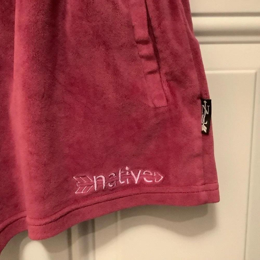 Native Language| Velour Drawstring Women’s Shorts Shorties- Raspberry Pink